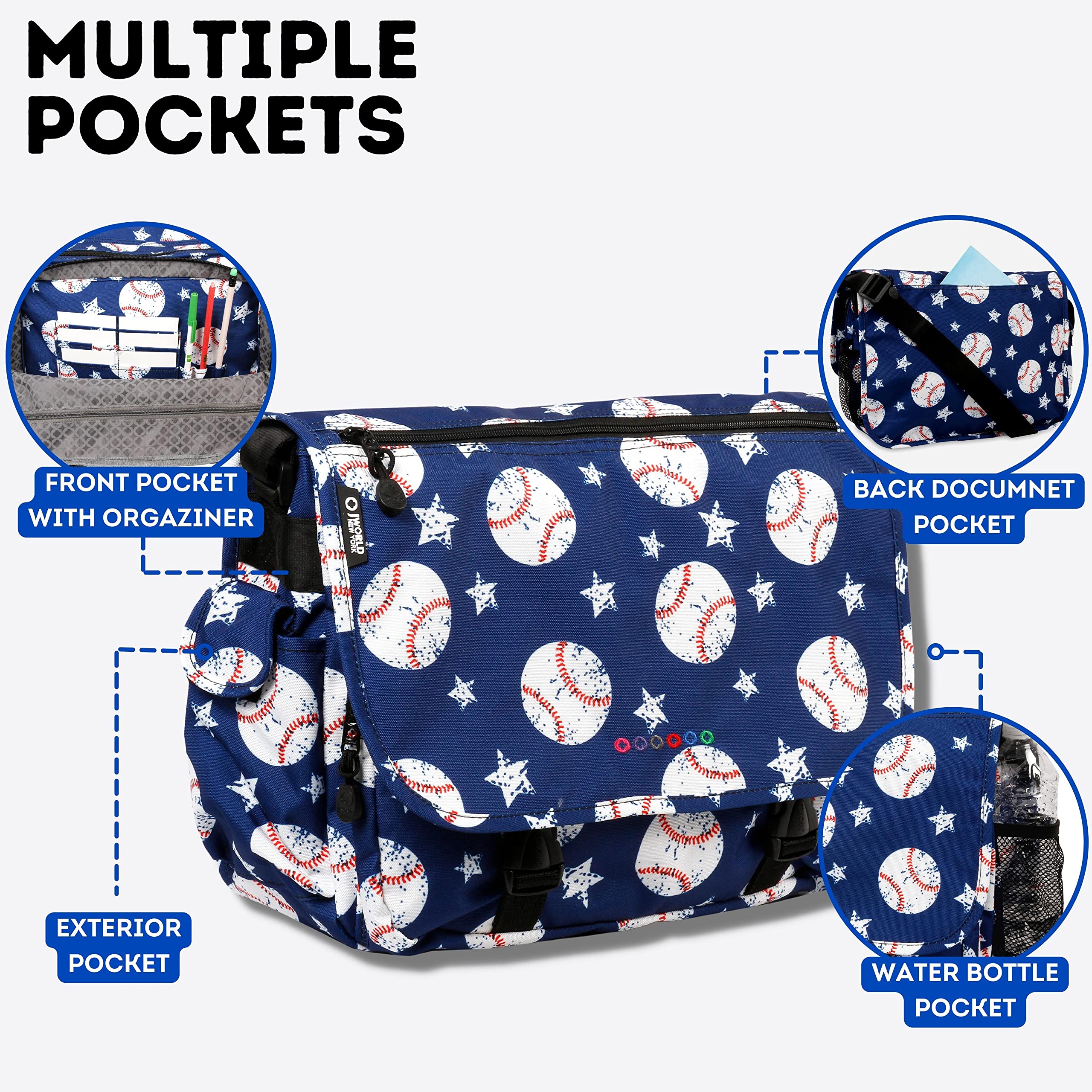J World New York Terry Messenger Bag for Women Girls School Kids - Image 4